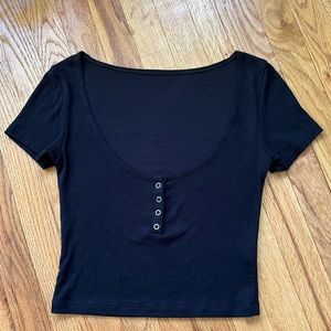 Joah Brown Snap Crop Tee